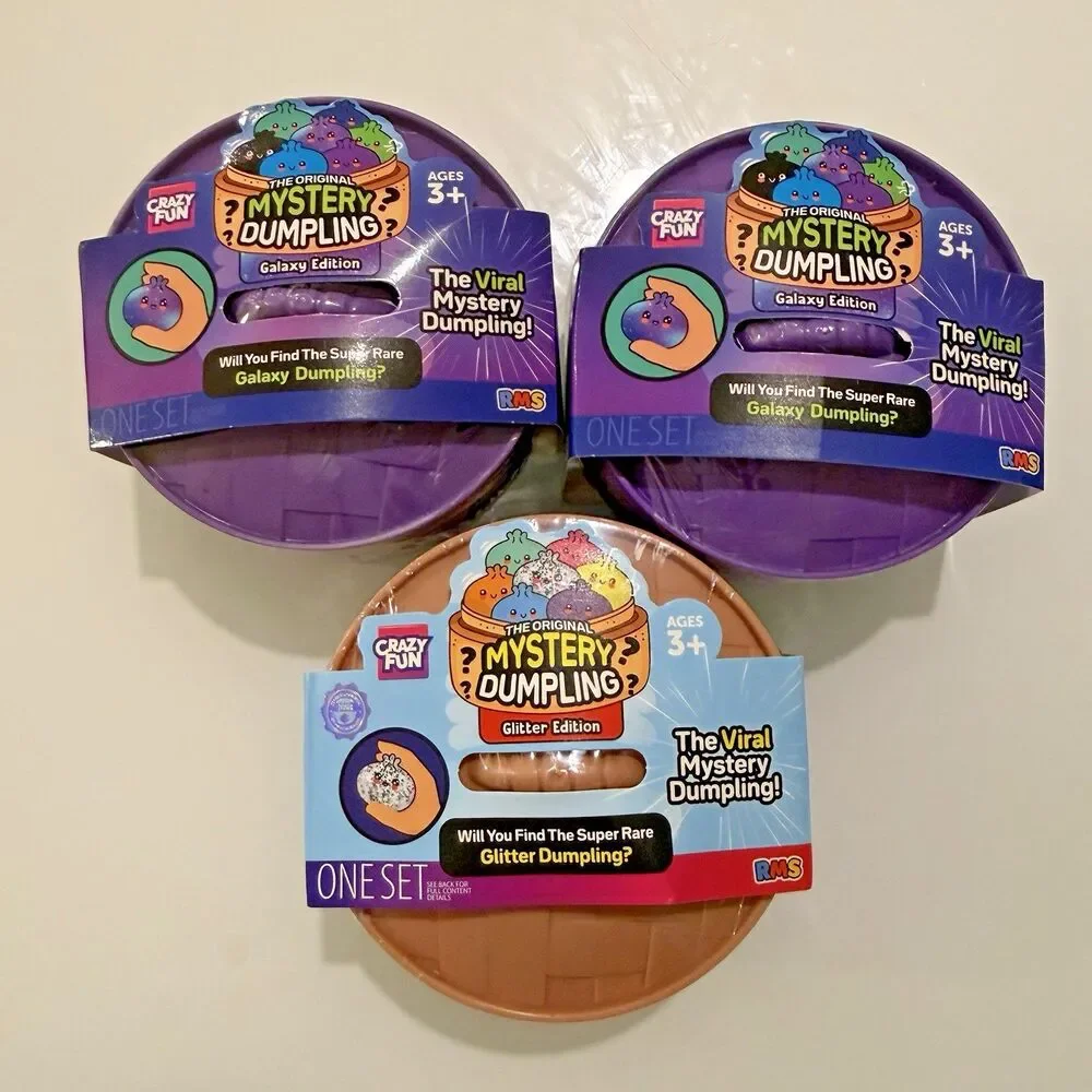 Crazy Fun RMS The Original Mystery Dumpling Squishy 2 Galaxy & 1 Glitter Lot 3